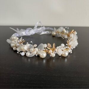 Pearl & Crystal Floral Bridal Headband - Wedding